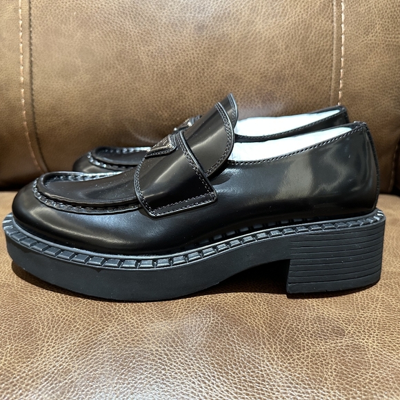 Prada Black Loafers with Chunky Sole and Penny Design - Picture 2 of 5